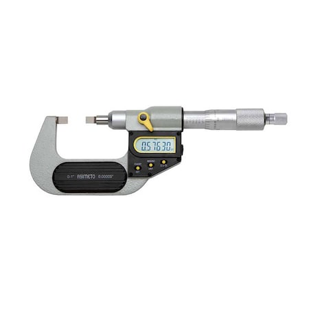 ASIMETO 0-1"/25mm x 0.00005"/0.001mm Style A Asimeto Digital Blade Micrometer 7117011